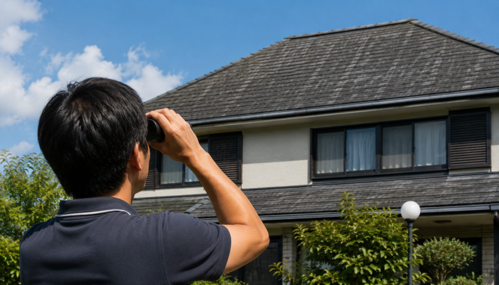 屋根に上らずにできる屋根点検のイメージ